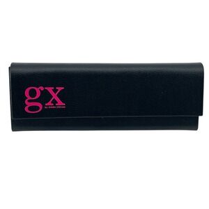 GX by Gwen Stefani Black Faux Leather Glasses Case Pink Leopard Lining Triangle